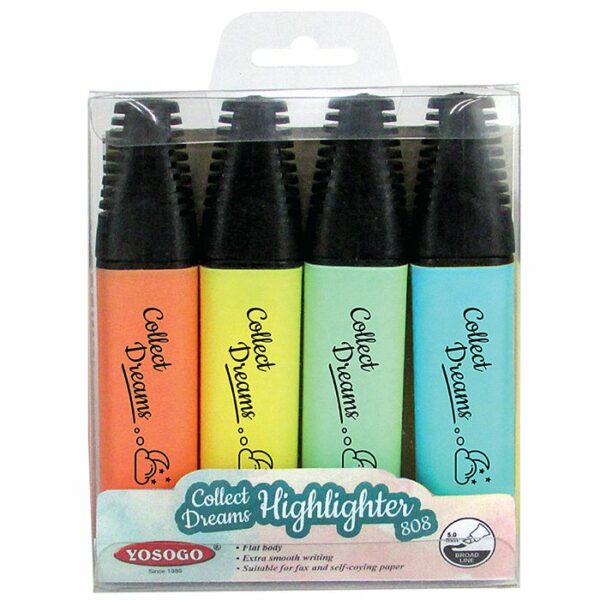 ΜΑΡΚΑΔΟΡΟΙ ΥΠΟΓΡΑΜΜΙΣΕΩΣ 4 ΠΑΣΤΕΛ ΧΡΩΜΑΤΑ 5mm Justnote 80778