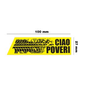 ΑΥΤΟΚΟΛΛΗΤΟ ''CIAO POVERI'' ΚΙΤΡΙΝΟ 100x27mm SIMONI RACING - 1 ΤΕΜ.