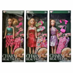 ΚΟΥΚΛΑ CHARM BEAUTIFUL ΜΕ ΑΞΕΣΟΥΑΡ & 2 ΦΟΡΕΜΑΤΑ 14x32x5cm ToyMarkt 922073