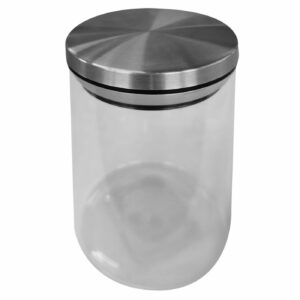 ΒΑΖΟ BOROSILICATE ΜΕ ΚΑΠΑΚΙ INOX 12x8cm Homie 1002002