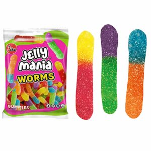 Ζελίνια Jake Sour Worms Σακ=100g Jake SA (18ΤΜΧ)