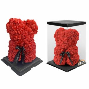 Αρκουδάκι Κόκκινο από Τεχνητά Τριαντάφυλλα σε Κουτί Αρκουδάκι=34cm Homie 423004