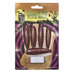 Νύχια Μακριά Χρυσόσκονη σετ=10τεμ Τεμ=~6cm Carnavalista 231111