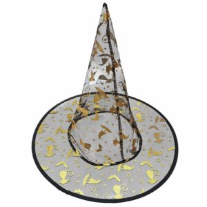 Καπέλο Μάγισσας Μαύρο (διάφανο) Ύφασμα 38x34cm Carnavalista 231661 (12ΤΜΧ)