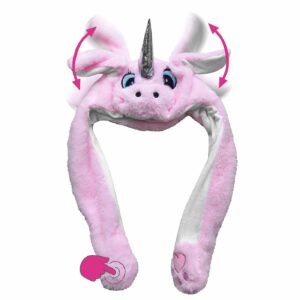 Σκούφος ροζ Μονόκερος με Αυτιά και Κίνηση 50x35cm Carnavalista 232415