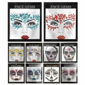 Αυτοκόλλητα Προσώπου & Νυχιών Face Gems 17x17cm Carnavalista 232479 (12ΤΜΧ)
