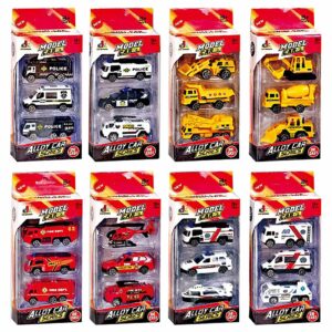 Σετ 3 Οχήματα die Cast Metal Free Wheels 9x22x4.5cm ToyMarkt 913361