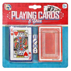 2 Τράπουλες Μονές και 4 Ζάρια σετ=6τεμ 17x17cm Homie 116960