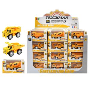 Μεταλλικά Δομικά Οχήματα Pull Back 10cm - Κουτι 48 τεμ 30x23x18cm ToyMarkt 902378 (48ΤΜΧ)