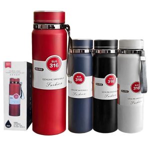 Θερμός Ανοξείδωτος Μονόχρωμος με Λουράκι 1000ml Homie 1002185