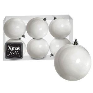 Μπάλες Λευκές πακ=6τεμ φ8 ø8cm Xmasfest 1131329 - Image 1