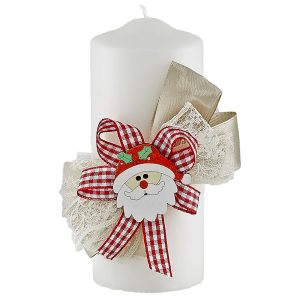 Κερί Κολώνα Άγιος με Φιόγκο 12x5cm Xmasfest 1131664 - Image 2