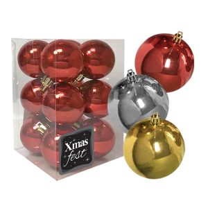 Μπάλα Γυαλιστερή πακ=12τεμ φ4 ø4cm Xmasfest 1131709 - Image 1