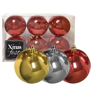 Μπάλα Γυαλιστερή πακ=6τεμ φ8 ø8cm Xmasfest 1131712