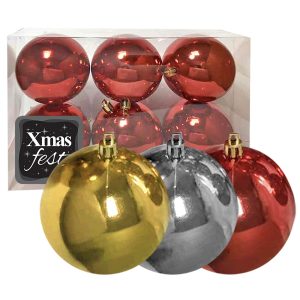 Μπάλα Γυαλιστερή πακ=6τεμ 10cm ø10cm Xmasfest 1131713