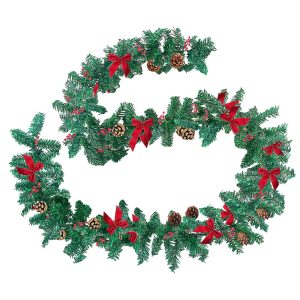 Γιρλάντα Στολισμένη Σκληρή με Φιόγκους, Κουκουνάρια, Berries ø:20cm Y:2,7m Xmasfest 1131820