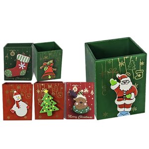 Μολυβοθήκη Χριστουγέννων 4 Σχέδια 8x7x5cm Xmasfest 1131893