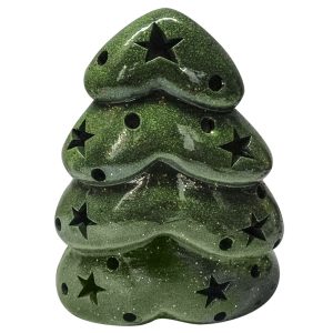 Κηροπήγιο Κεραμικό Δεντράκι 18.5x16x9cm Xmasfest 1132257 (2ΤΜΧ)