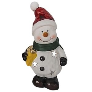 Κηροπήγιο Κεραμικό Χιονάνθρωπος 24x13x10.5cm Xmasfest 1132260 - Image 1