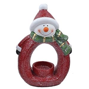 Κηροπήγιο Κεραμικό Χιονάνθρωπος 20,5x14x7,5cm Xmasfest 1132267 (2ΤΜΧ) - Image 1