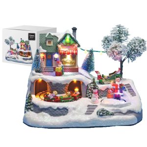 Χωριό Xmas "Άγιος & Τραινάκι" 23,5x17x16cm Xmasfest 1132390 - Image 1