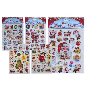 Αυτοκόλλητα 3D Χριστουγέννων Καρτέλα Μεσαία 25x15cm Xmasfest 113267 (12ΤΜΧ)