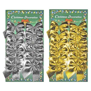 Φιόγκοι Γυαλιστεροί σετ=12τεμ 5,5x6cm Xmasfest 113273