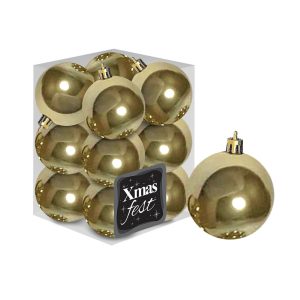 Μπάλες Περλέ Χρυσές πακ=12τεμ φ4 ø4cm Xmasfest 1132562 - Image 1