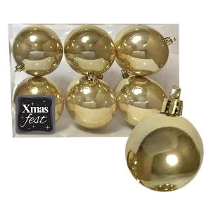 Μπάλες Περλέ Χρυσές πακ=6τεμ φ8 ø8cm Xmasfest 1132568