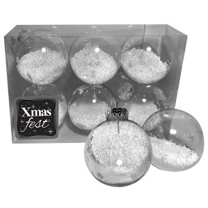 Μπάλες με Γέμιση Χιόνι πακ=6τεμ φ8 ø8cm Xmasfest 1132771 - Image 1