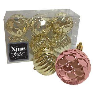 Μπάλες Ανάγλυφες πακ=6τεμ φ8 ø8cm Xmasfest 1132774 - Image 1