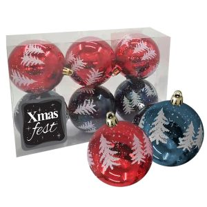 Μπάλες Ντεκόρ Δέντρα πακ=6τεμ φ8cm ø8cm Xmasfest 1132847 - Image 1