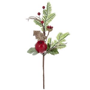 Κλωνάρι με Μήλο & Δεντράκι 30x12cm Xmasfest 1132855