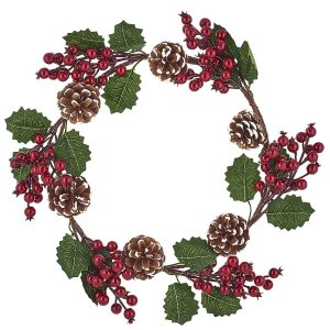 Στεφάνι με γκι & Κουκουνάρια ø40cm Xmasfest 1132859