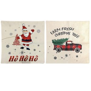 Θήκη Μαξιλαριού Σχέδιο Αμάξι-Άγιος 43x43cm Xmasfest 1132939 - Image 1