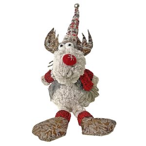 Τάρανδος Λευκός Μαλλιαρός 25cm Xmasfest 1133033