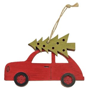 Στολίδι Κρεμαστό Αμάξι με Δέντρο 10,5x7cm Xmasfest 1133052 (20ΤΜΧ)