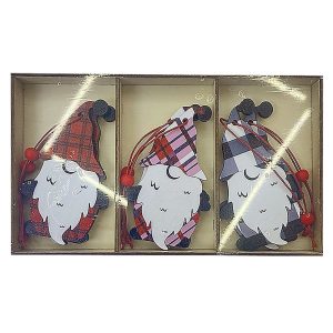 Στολίδια Ξύλινοι Άγιοι 6τεμ σε Display Κουτί=18x10cm, Στολίδι= ~8,5x5cm Xmasfest 1133161 - Image 1