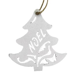 Στολίδι Ξύλινο Λευκό Δέντρο 7cm Xmasfest 1133172 (10ΤΜΧ)