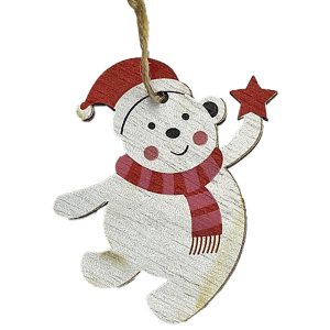 Στολίδι Ξύλινο Αρκουδάκι Xmas 7cm Xmasfest 1133175 (10ΤΜΧ)