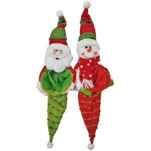 Κουκλάκι Άγιος-Χιονάνθρωπος με Θήκη για Γλυκά 50x13cm Xmasfest 1133248