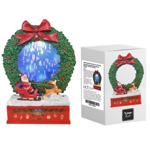 Φανάρι Παράσταση Στεφάνι με Χιόνι και 4 Λειτουργίες 27x ø21cm Xmasfest 1133331 - Image 1