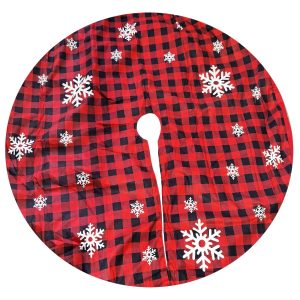 Ποδιά Δέντρου Κόκκινη Καρώ ø120cm Xmasfest 1133349