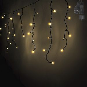 100 Λαμπάκια LED Λευκό Θερμό Βροχή με Επέκταση & Προγράμματα IP44 110x80cm (δεν Περιέχεται ο Μετασχηματιστής) Xmasfest 1133500