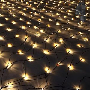 100 Λαμπάκια LED Λευκό Θερμό Δίχτυ με Επέκταση & Προγράμματα IP44 1,5x1,5m (δεν Περιέχεται ο Μετασχηματιστής) Xmasfest 1133502 - Image 1