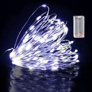 100 Λαμπάκια LED Copper Μπαταρίας Λευκό Ψυχρό σε Σειρά Σταθερά IP20 10,3m Xmasfest 1133506