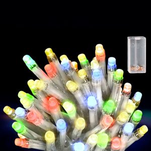 50 Λαμπάκια LED Μπαταρίας Πολύχρωμα σε Σειρά με Controller IP20 5,3m Xmasfest 1133509 - Image 1