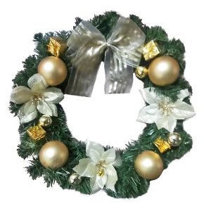 Στεφάνι Merry Christmas Στολισμένο Χρυσό ø40cm Xmasfest 1133521