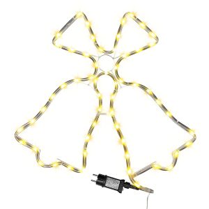 Καμπάνες Φωτοσωλήνας 60 LED 3m Λευκό Θερμό με Προγράμματα IP44 ø11mm 3m Φωτοσωλήνας (+3m Extra Καλώδιο) 58x56cm Xmasfest 1133524 - Image 1