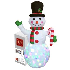 Χιονάνθρωπος 1,8m Φουσκώνει-Ηλεκτρικός με Προτζέκτορα Ip44 Xmasfest 1133531
